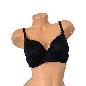 VICTORIA'S SECRET 36D Body By Victoria Lightly Lined Demi Bra Smooth Solid Black